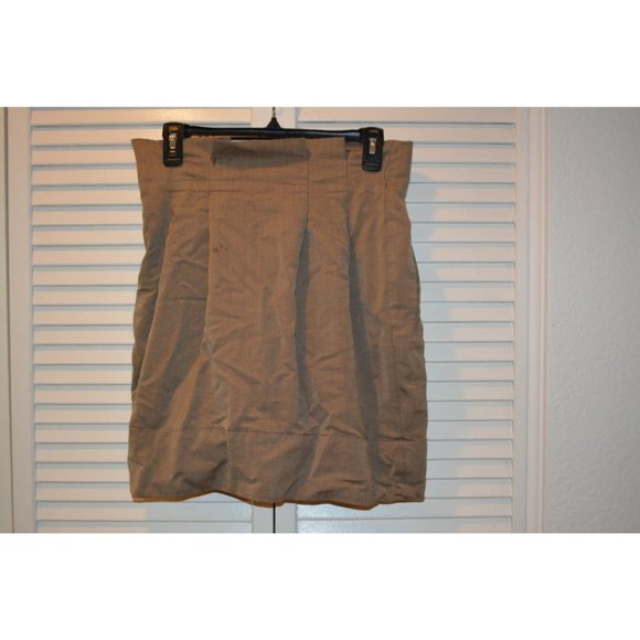BCBG Pleated Skirt BCBGMAXAZRIA A-Line Pleated Work Skirt Brown Size 4 USA - Picture 8 of 12